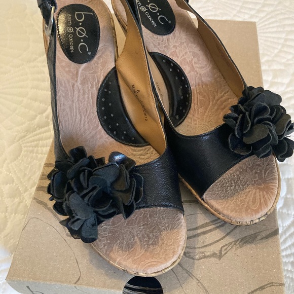 Boc Black Wedge Sandals 8M - Picture 4 of 5
